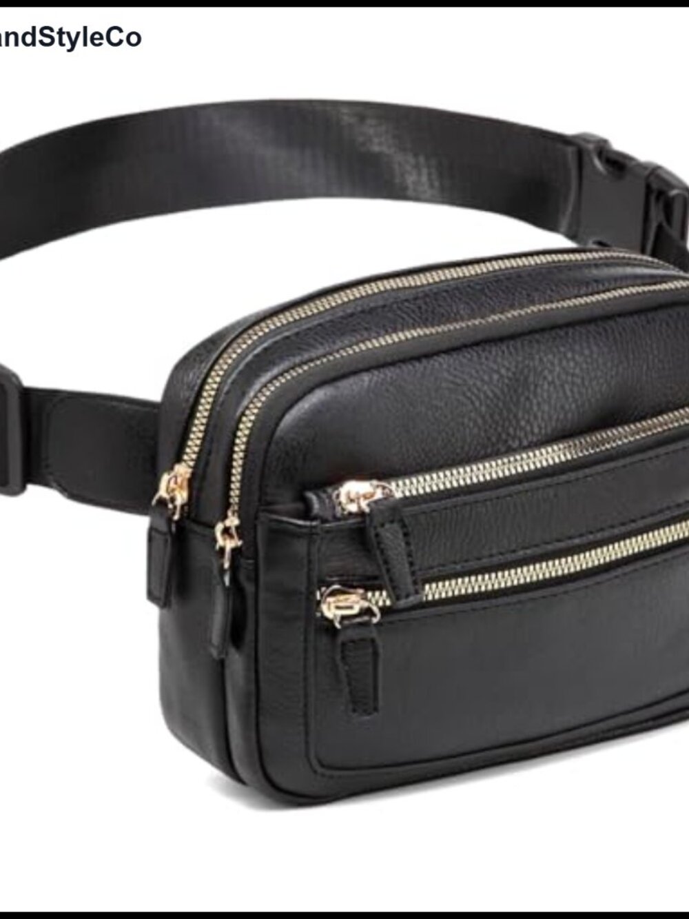 Faux Leather Fanny Pack Crossbody Belt Bag Multi-Pocket Adjustable Strap